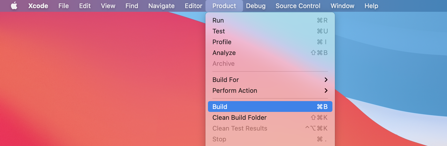 Product > Build